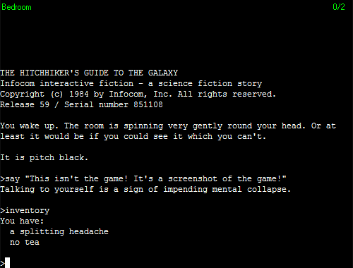 HHGTTG Videogame, The Hitchhiker's Guide to the Galaxy